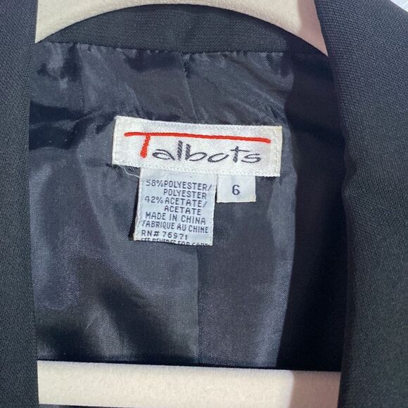 Vtg Talbots Blazer 6 Black Old Money Business Office Formal Minimalistic - Picture 4 of 6